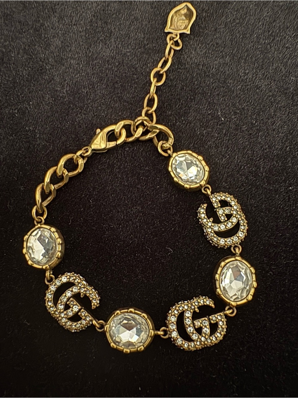 Brand new Gucci Gold Crystal Interlocking Logo GG Bracelet